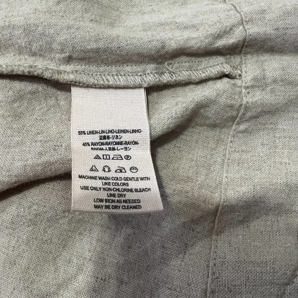 Free People Sweet Melody Trench Coat Size XS Natural Beige Linen Blend Duster - Picture 10 of 12